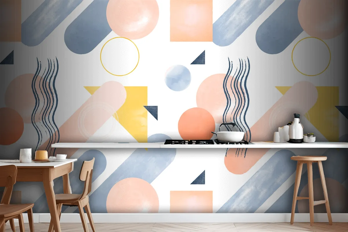 Watercolor Abstract Design Kitchen Wallpaper Mural