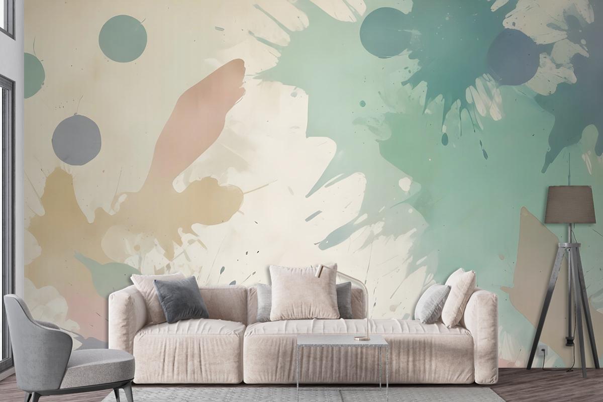 Watercolor Abstract Flowers Wallpaper Mural