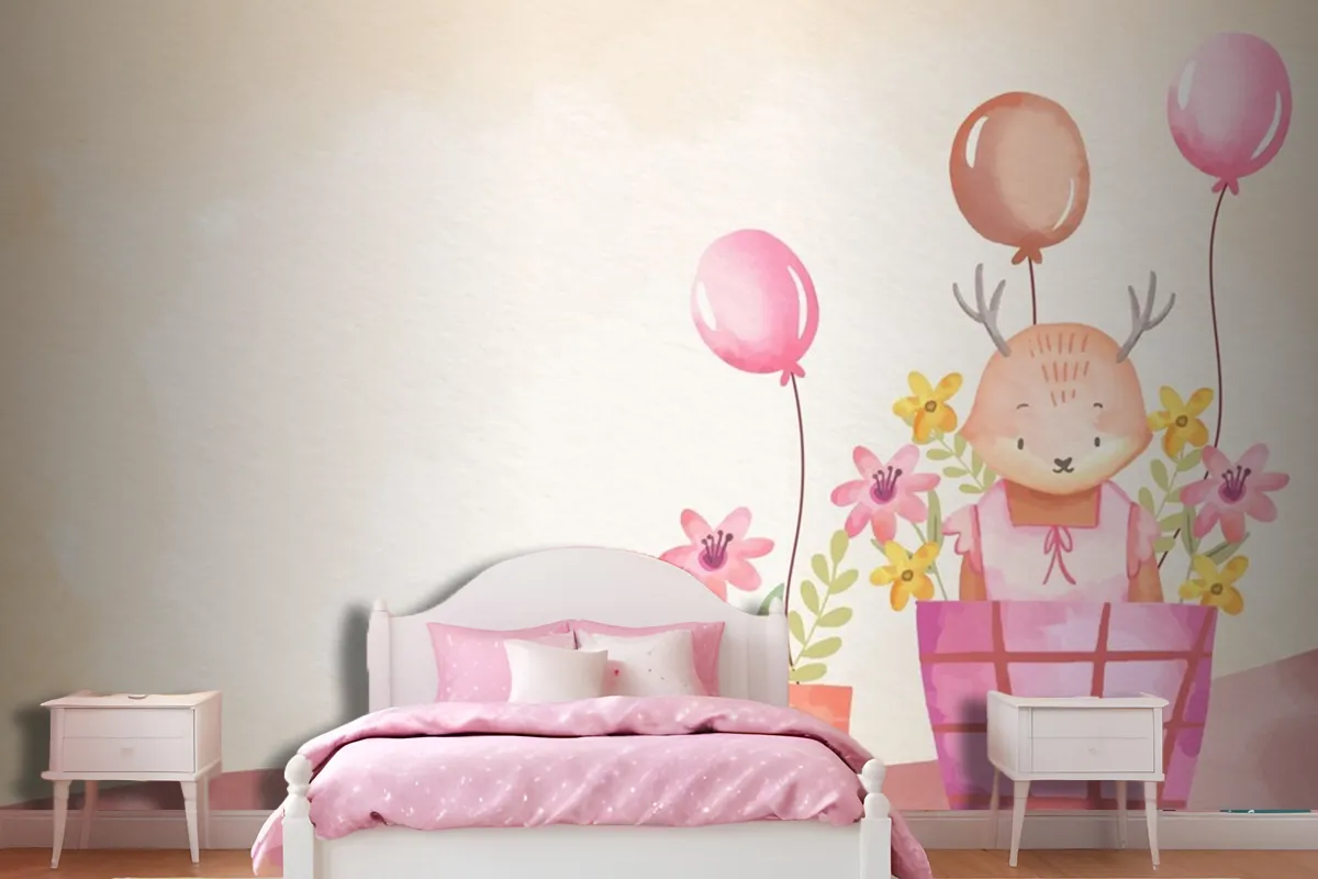 Watercolor Baby Girl Background Girl Wallpaper Mural