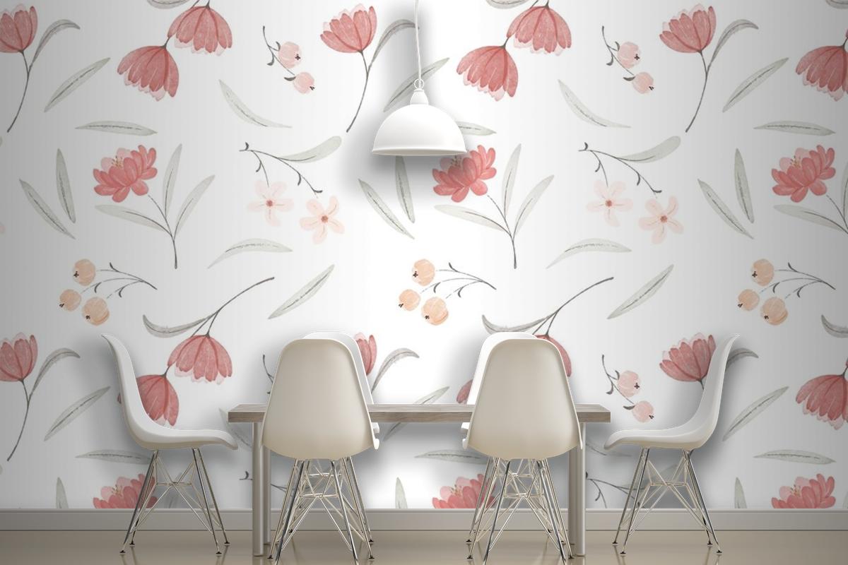 Watercolor Boho Pattern Design Wallpaper Mural