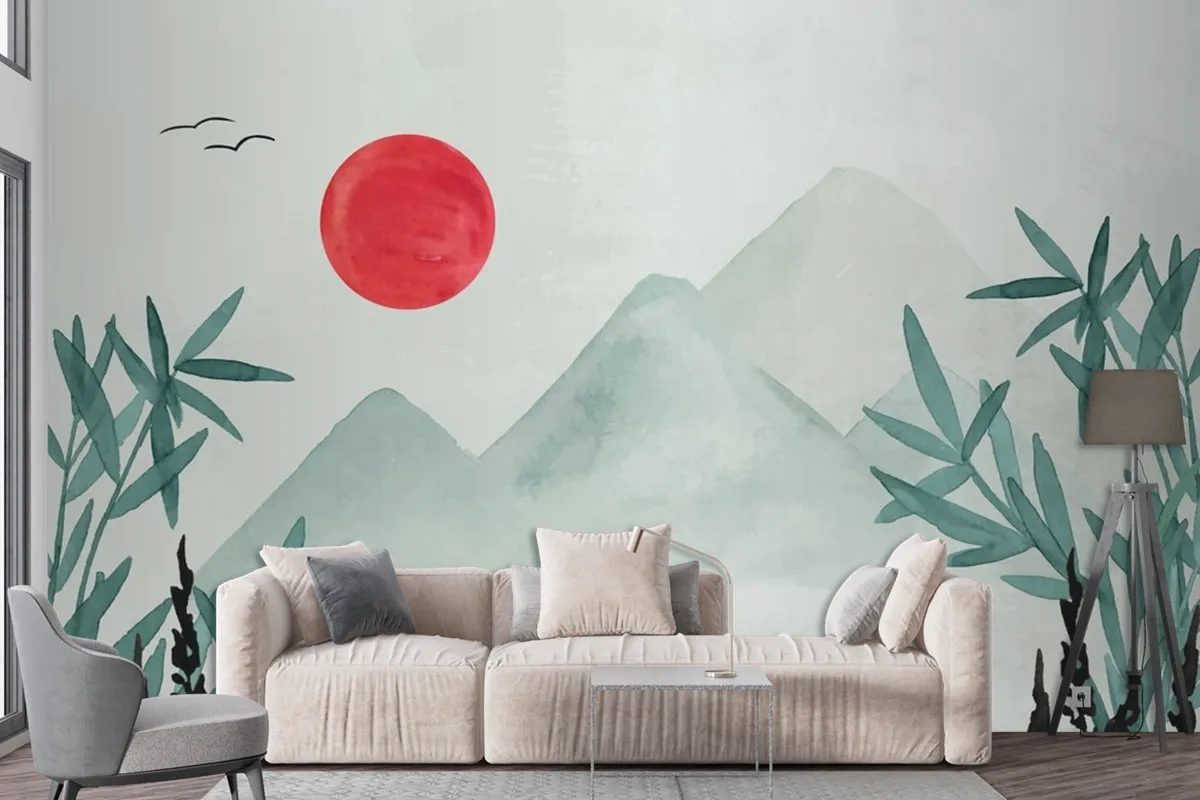 Watercolor Chinese Style Wallpaper Mural