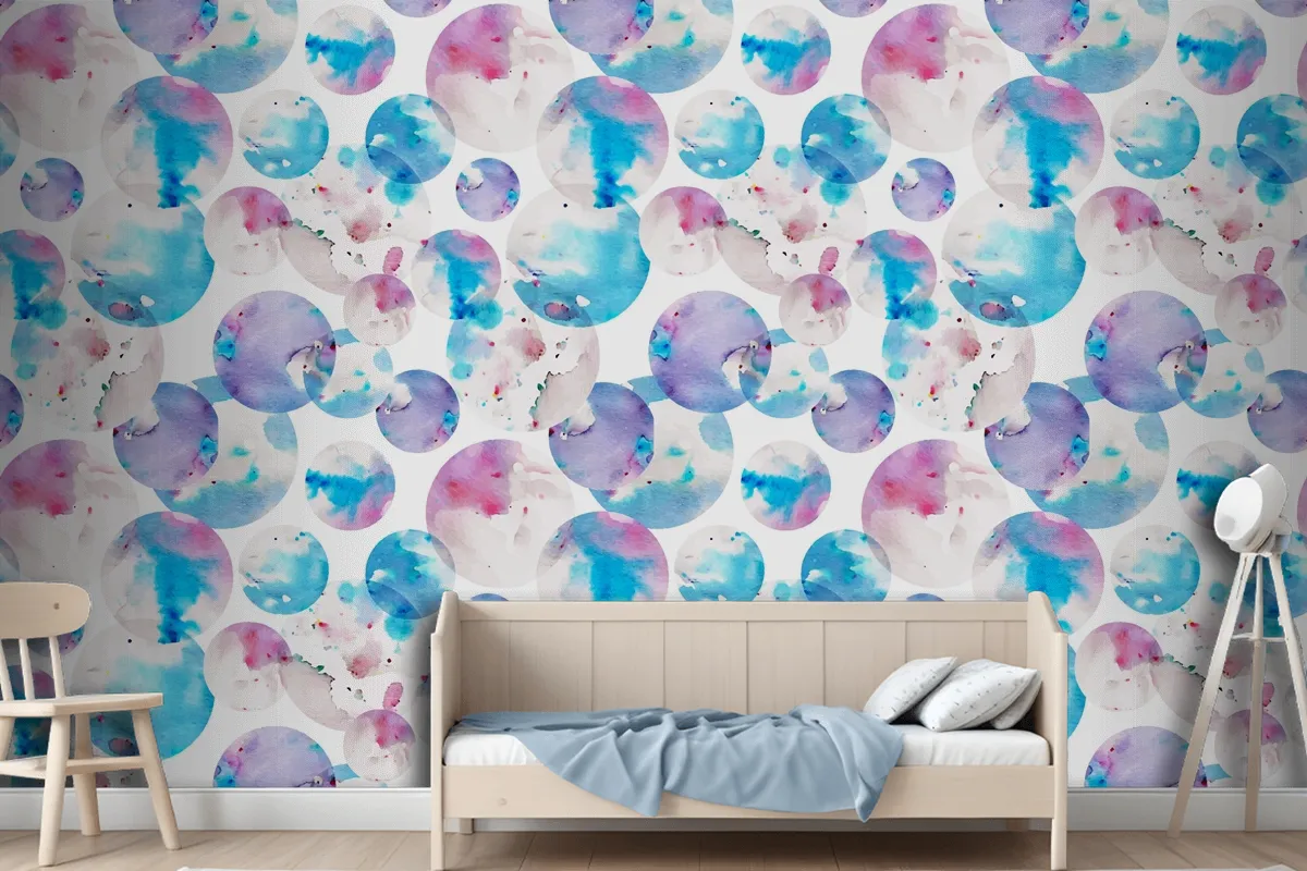 Watercolor Dotty Pattern Wallpaper Mural