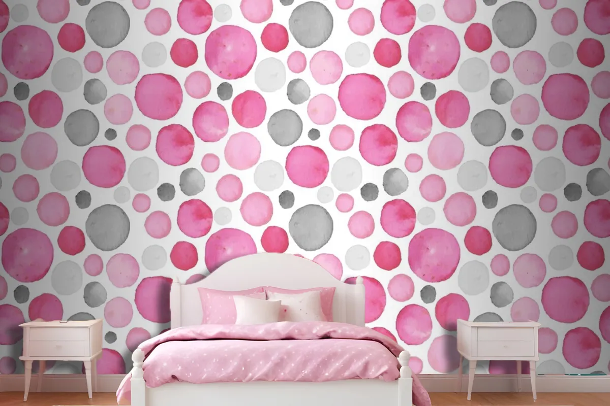 Watercolor Dotty Pattern Wallpaper Mural