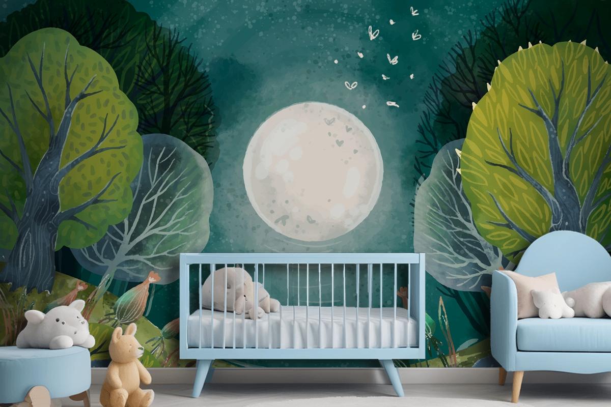 Watercolor Enchanted Forest Wallpaper Mural