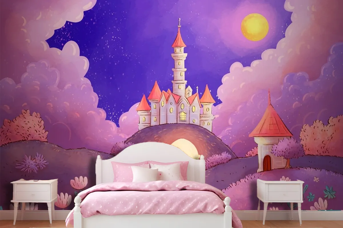 Watercolor Fairytale Background Wallpaper Mural