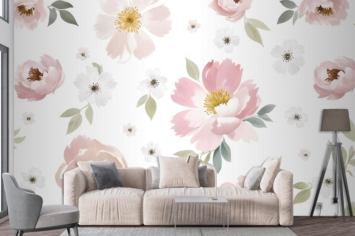 Watercolor Floral Wallpaper Mural