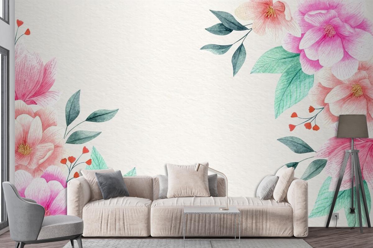 Watercolor Floral Wallpaper Mural 