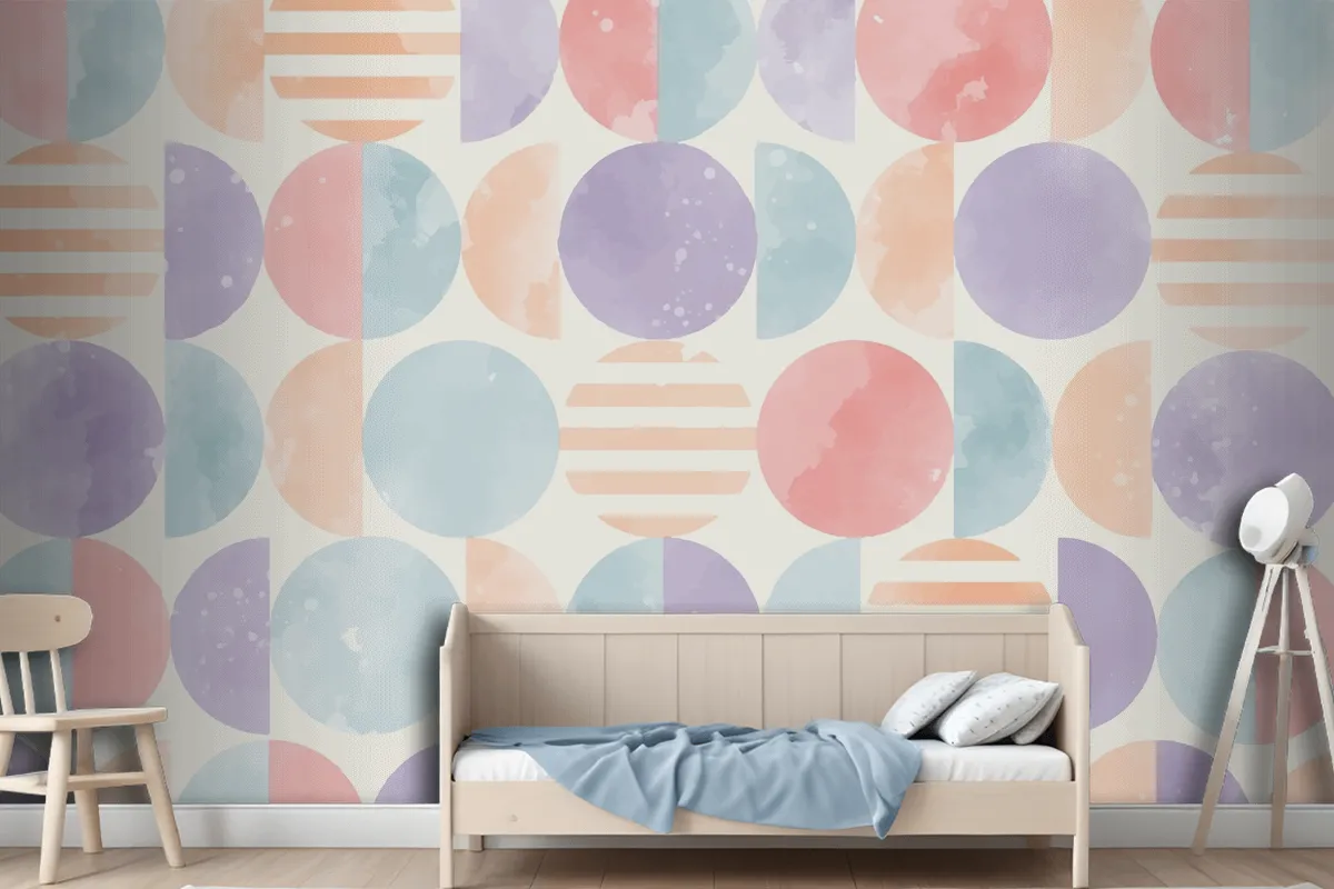 Watercolor Geometric Background Wallpaper Mural