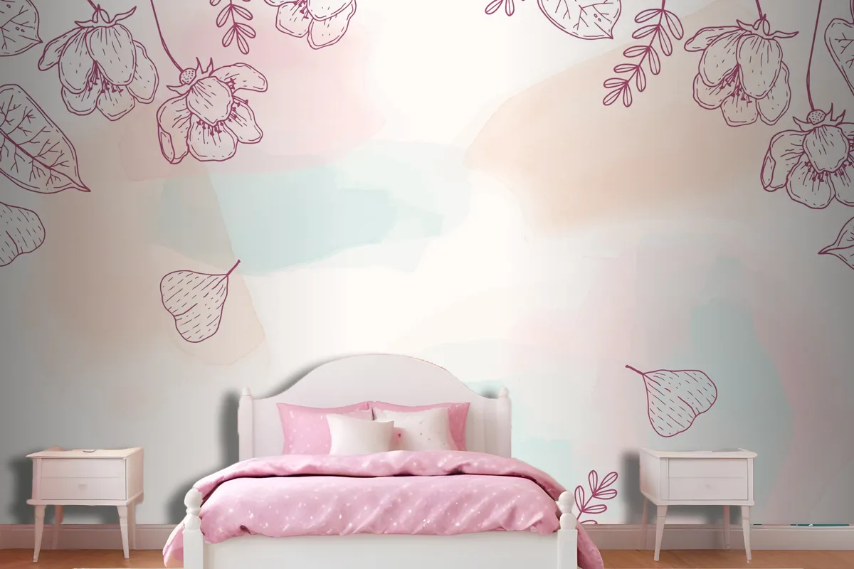 Watercolor Hand Drawn Background Wallpaper Mural