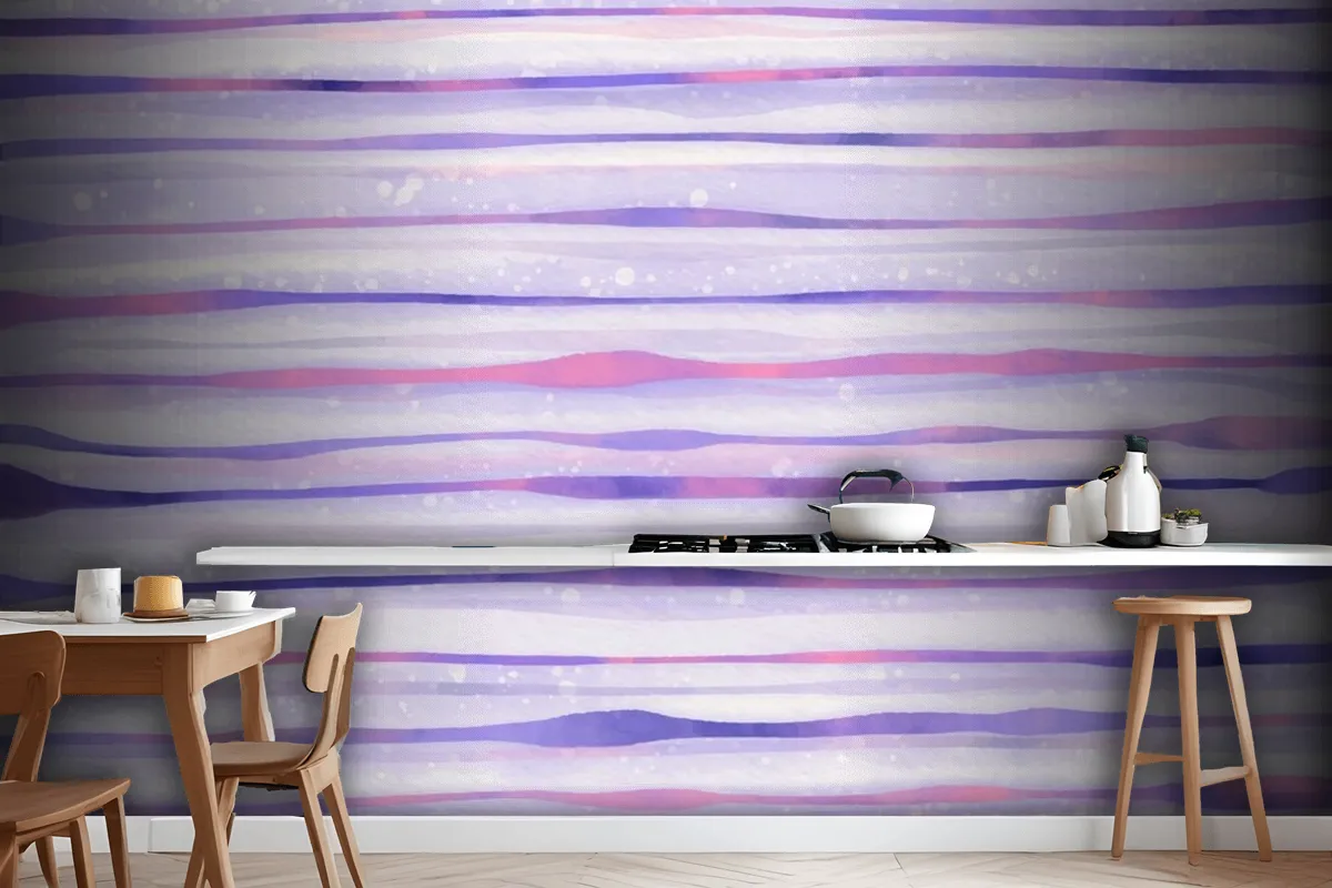 Watercolor Purple Striped Background Wallpaper Mural