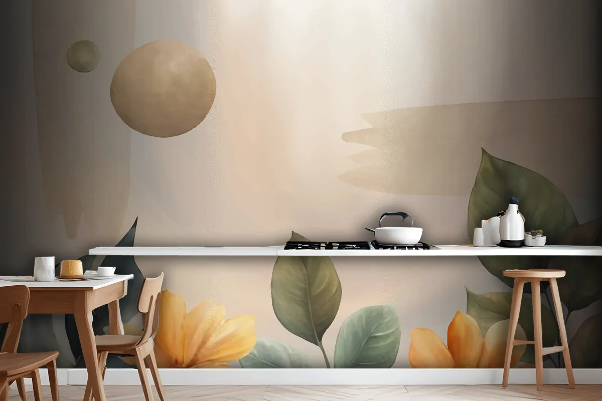 Watercolor Soft Earth Tones Background Wallpaper Mural