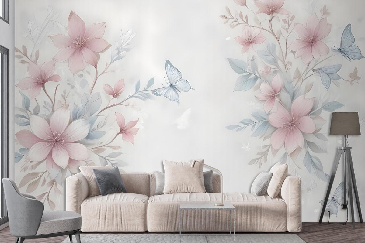 Watercolor Soft Flower Wallpaper Mural