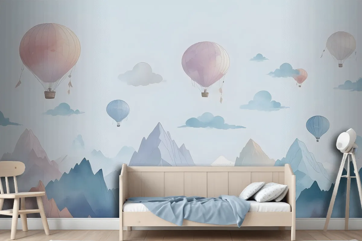 Watercolor Style Kids Landscape Wallpaper Mural