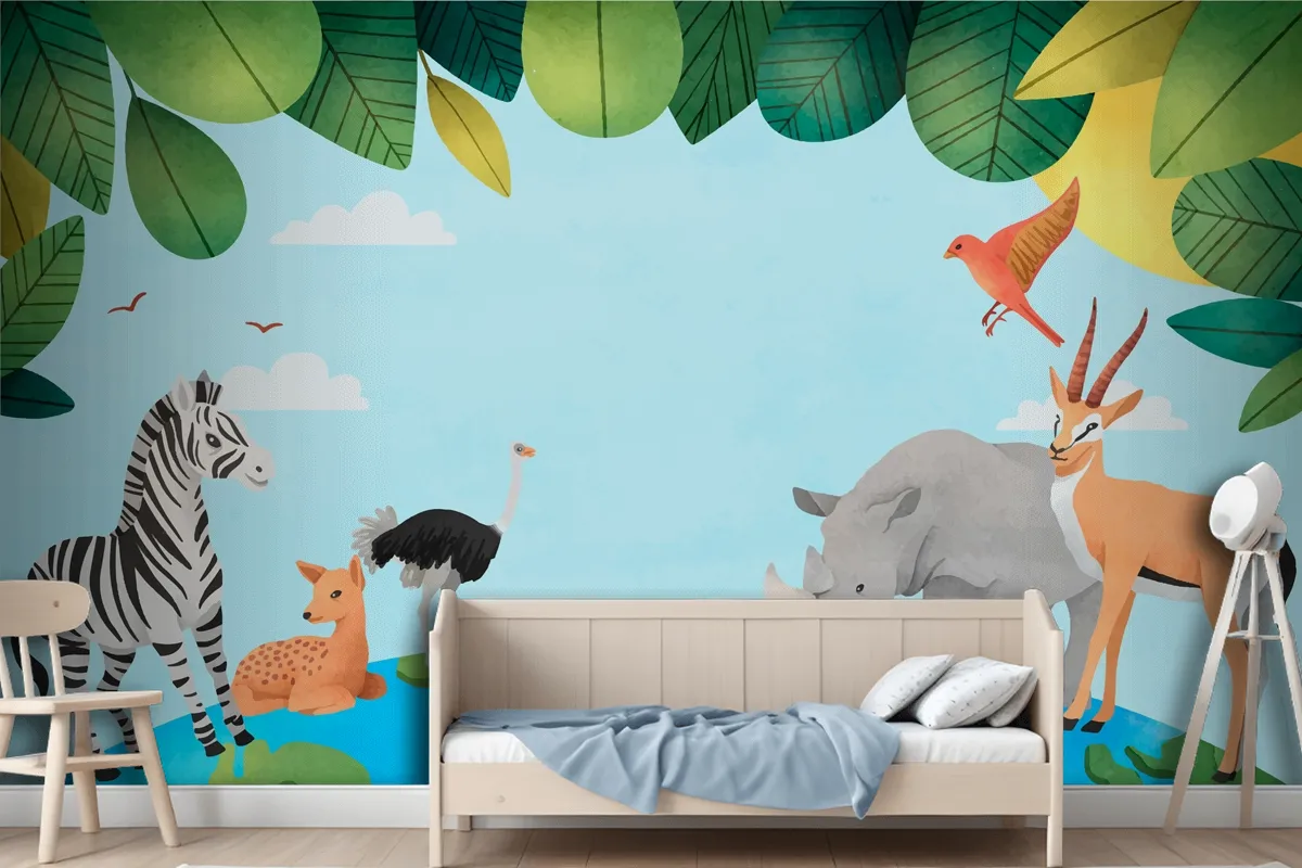 Watercolor World Animal Day Background Wallpaper Mural