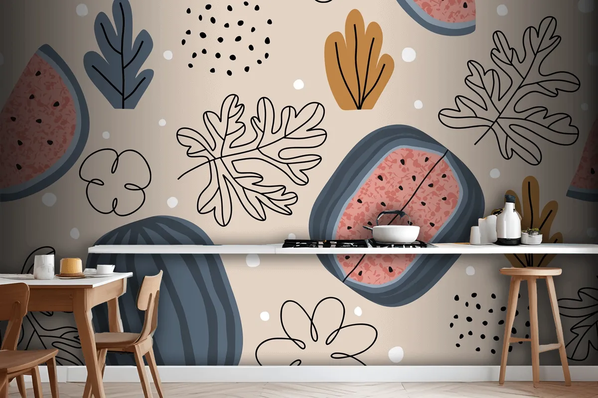 Watermelon Seamless Pattern Kitchen Wallpaper Mural