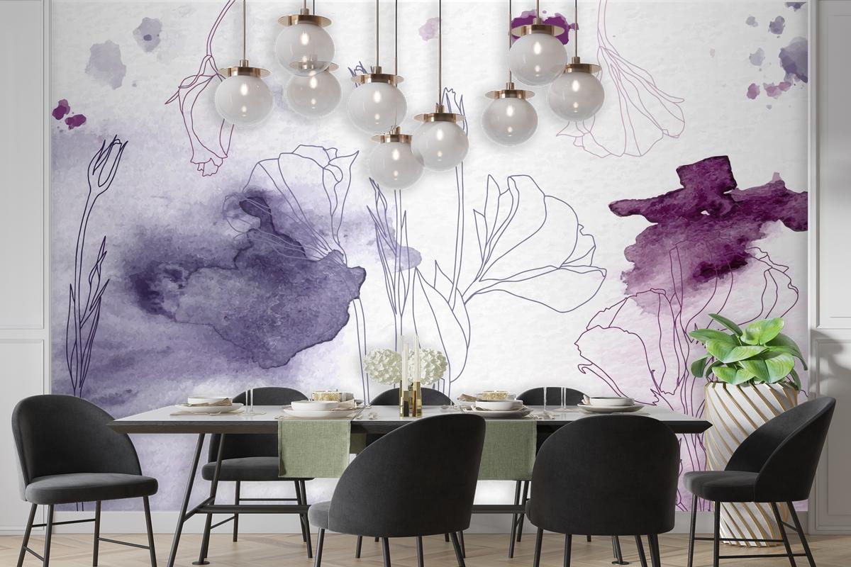 Watercolor Floral Background Wallpaper Mural