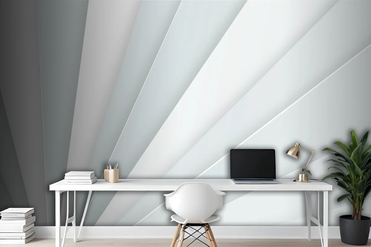 White Abstract Background Office Wallpaper Mural