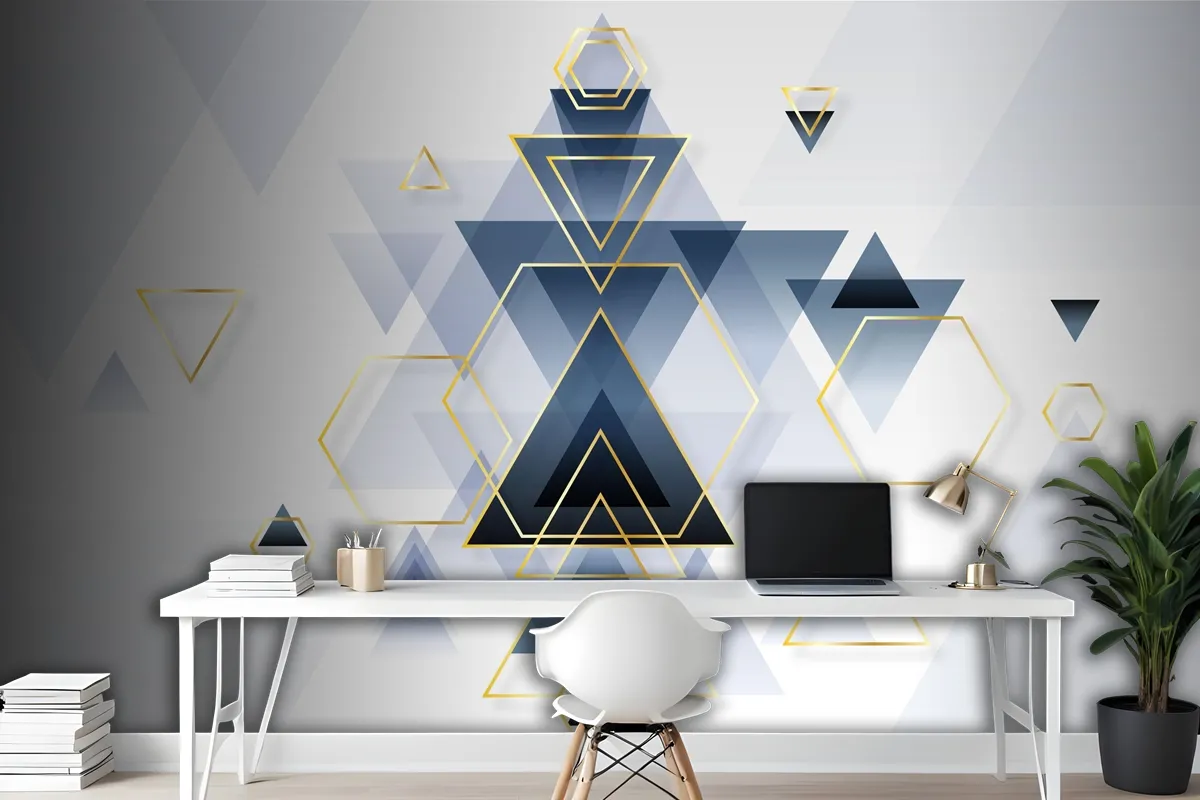 Abstract Gradient Geometric Wallpaper Mural