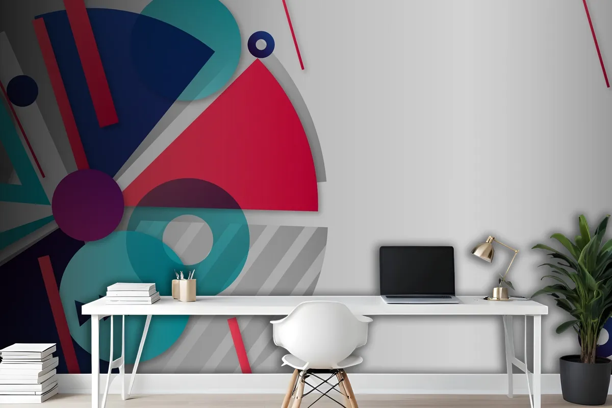 Gradient Multicolored Geometric Wallpaper Mural