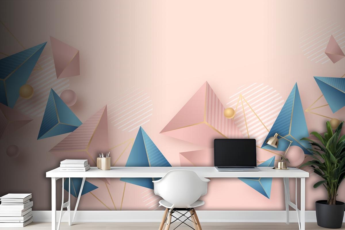 Realistic Polygonal Background Wallpaper Mural