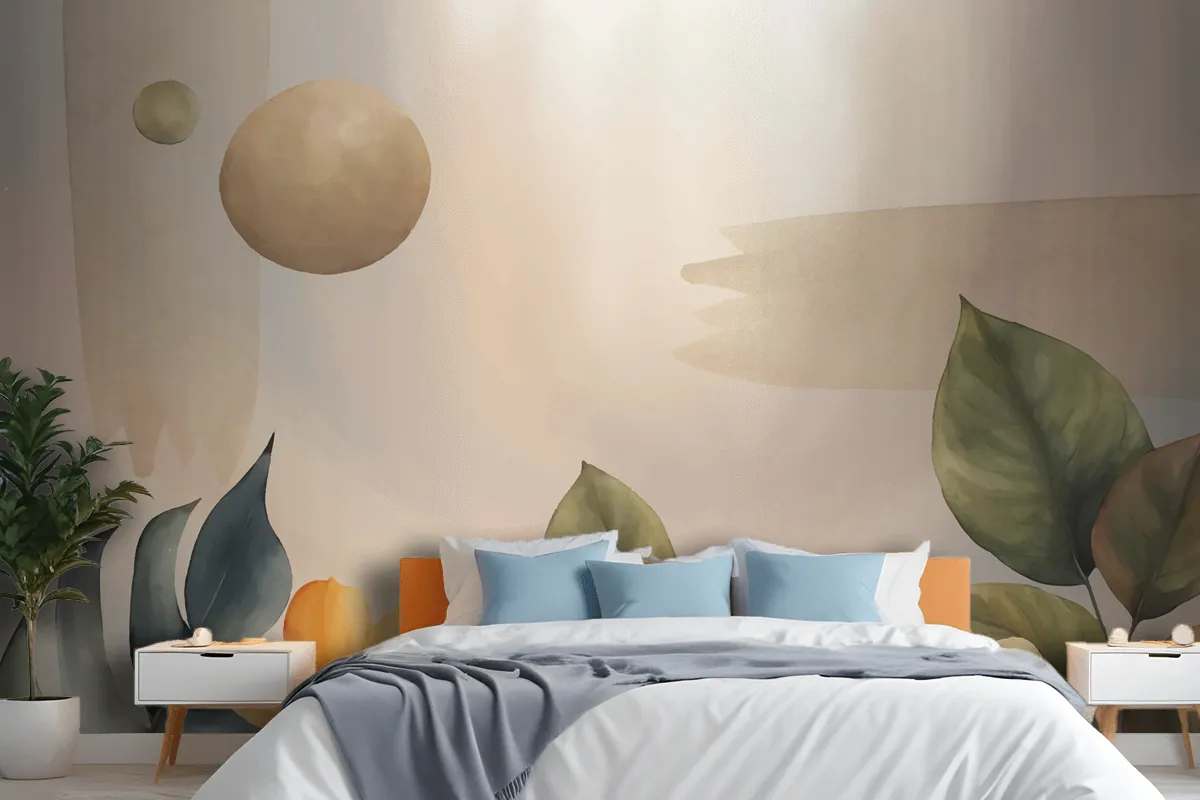 Watercolor Soft Earth Tones Background Wallpaper Mural