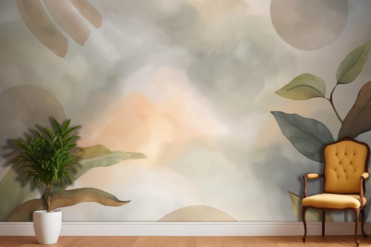 Watercolor Soft Earth Tones Background Wallpaper Mural