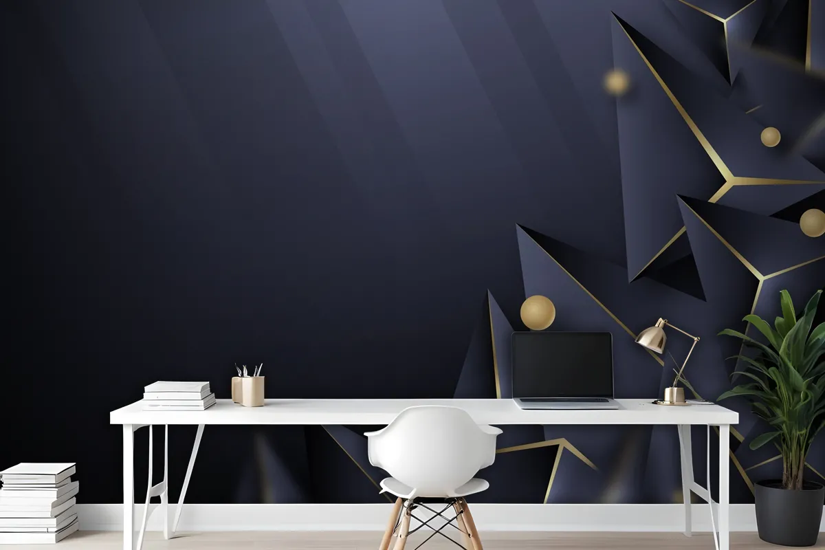 Realistic Polygonal Office Wallpaper Mural