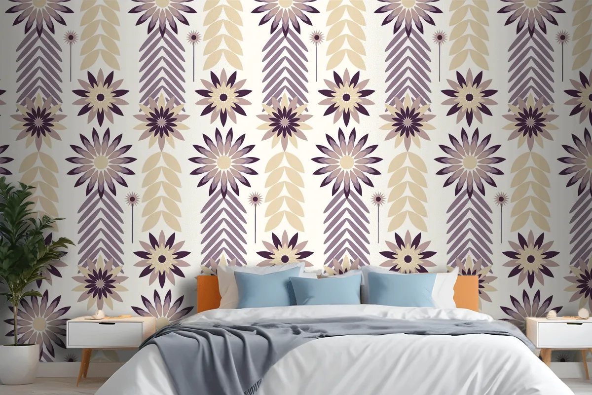 Flat Scandinavian Design Pattern Wallpaper Mural