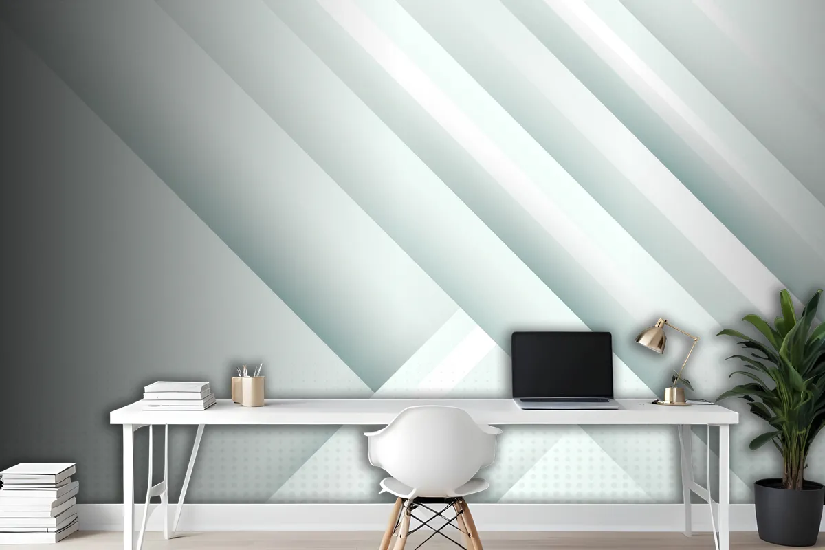 Gradient White Monochrome Office Wallpaper Mural