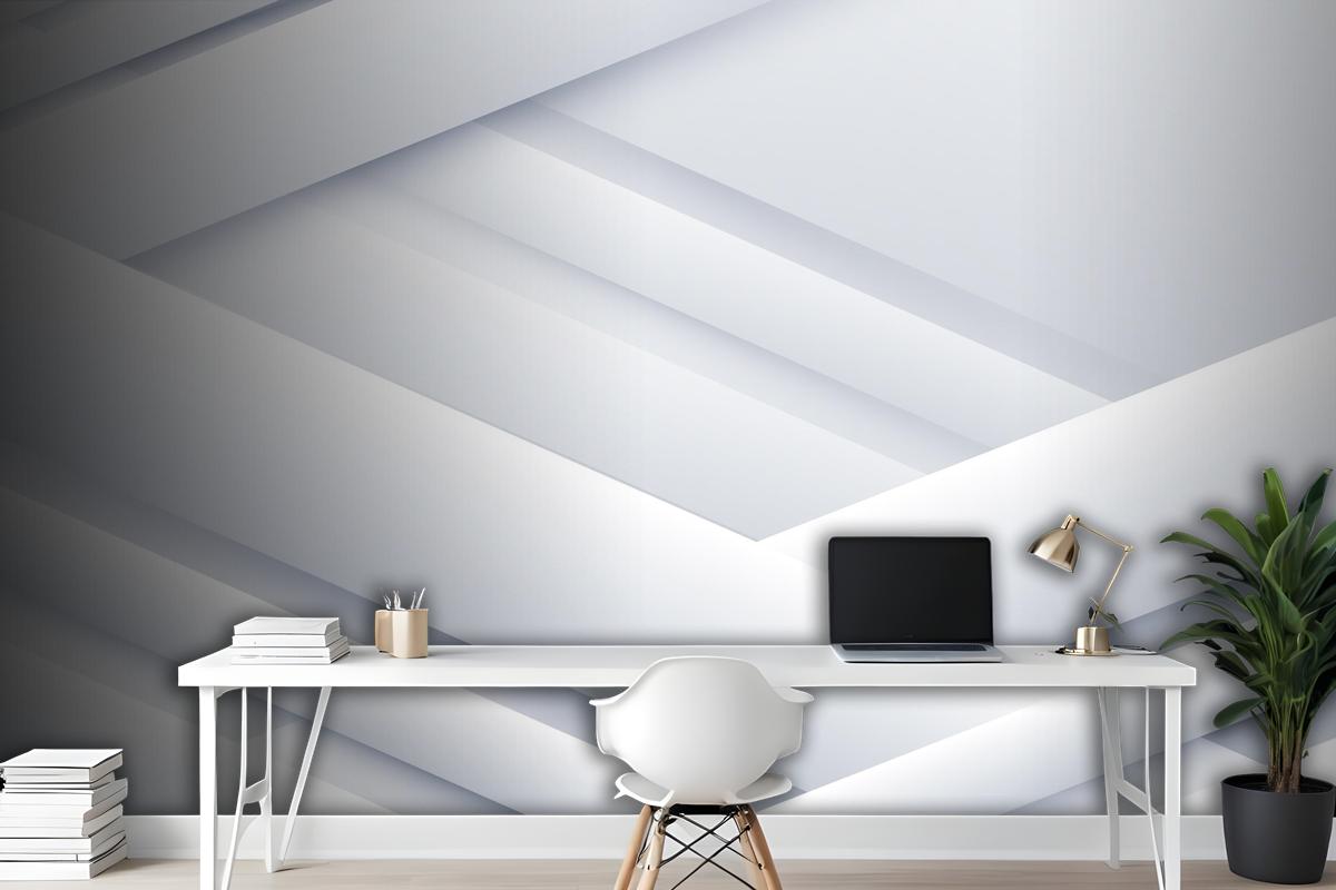 Paper Style White Monochrome Wallpaper Mural