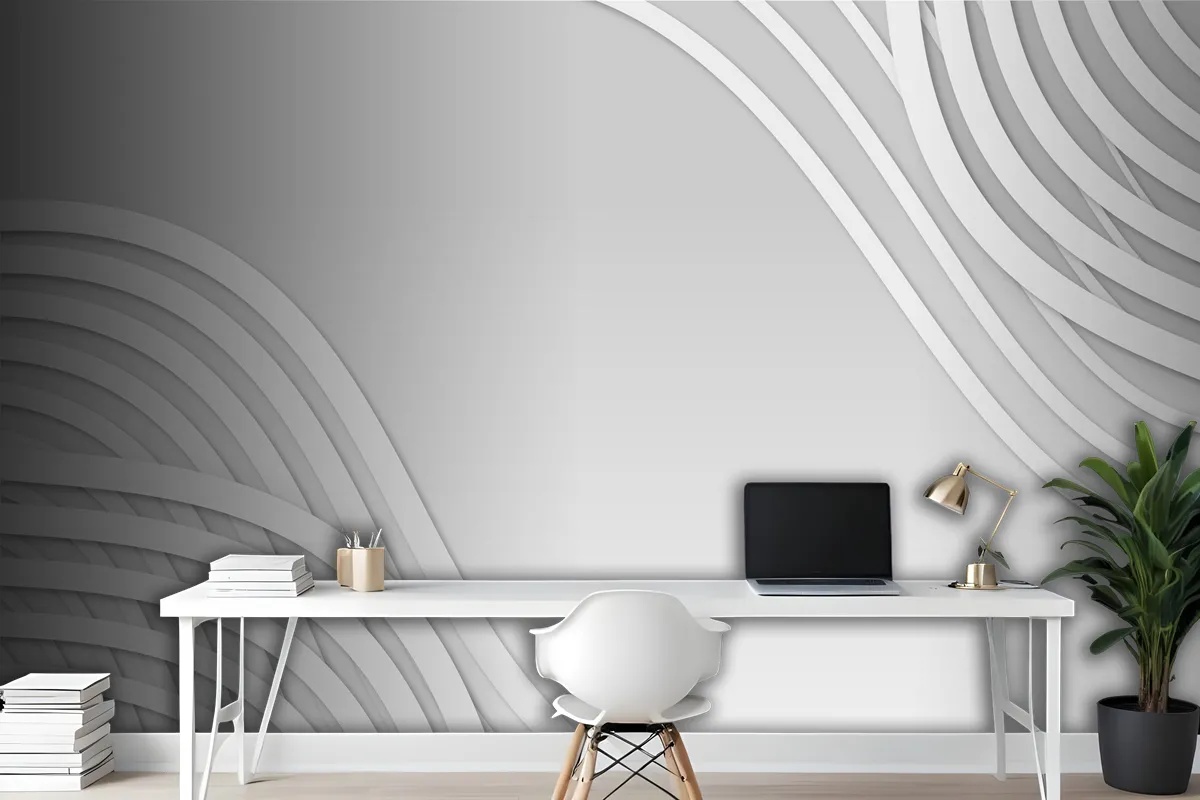 Paper Style White Monochrome Background Wallpaper Mural