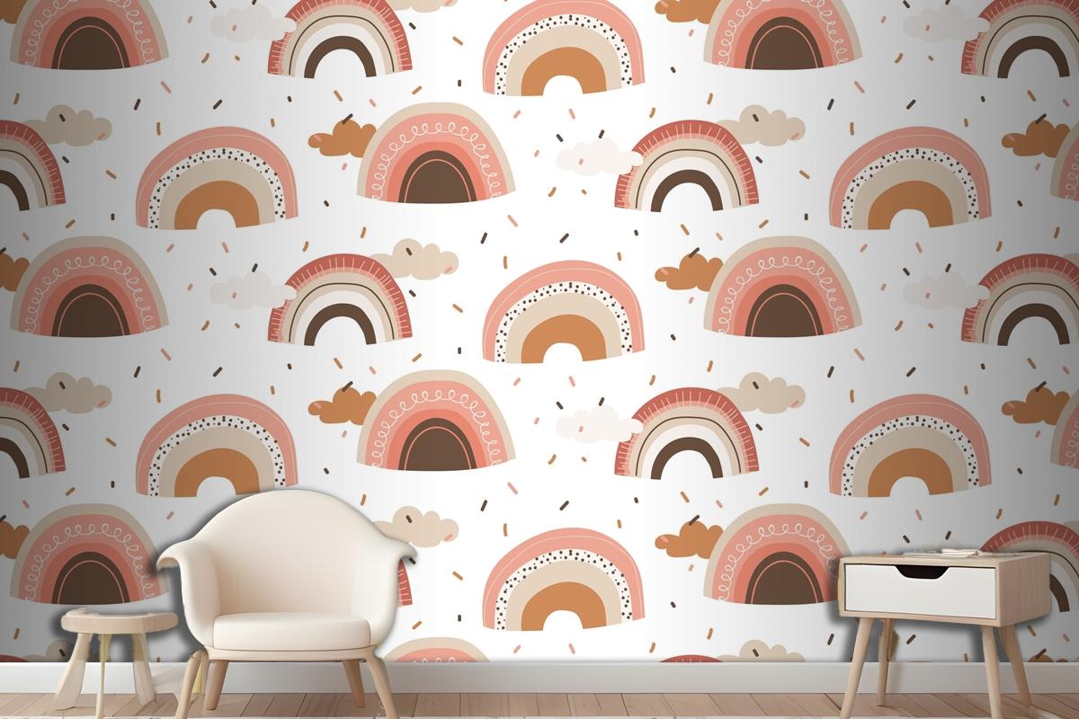 Hand Drawn Rainbow Pattern Design Wallpaper Mural