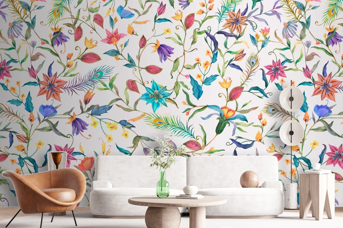 Background Of Floral Pattern Wallpaper Mural