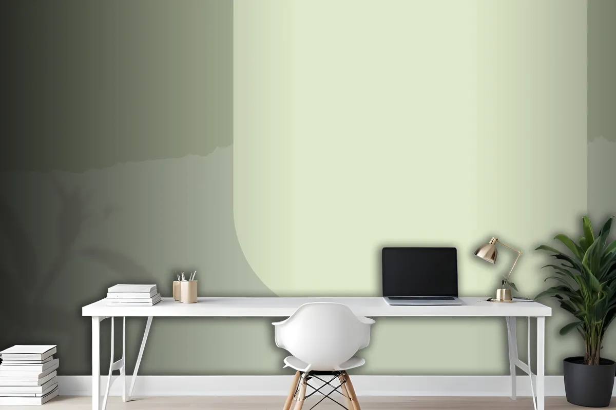 Green Background With Shape Frame Wallpaper Mural