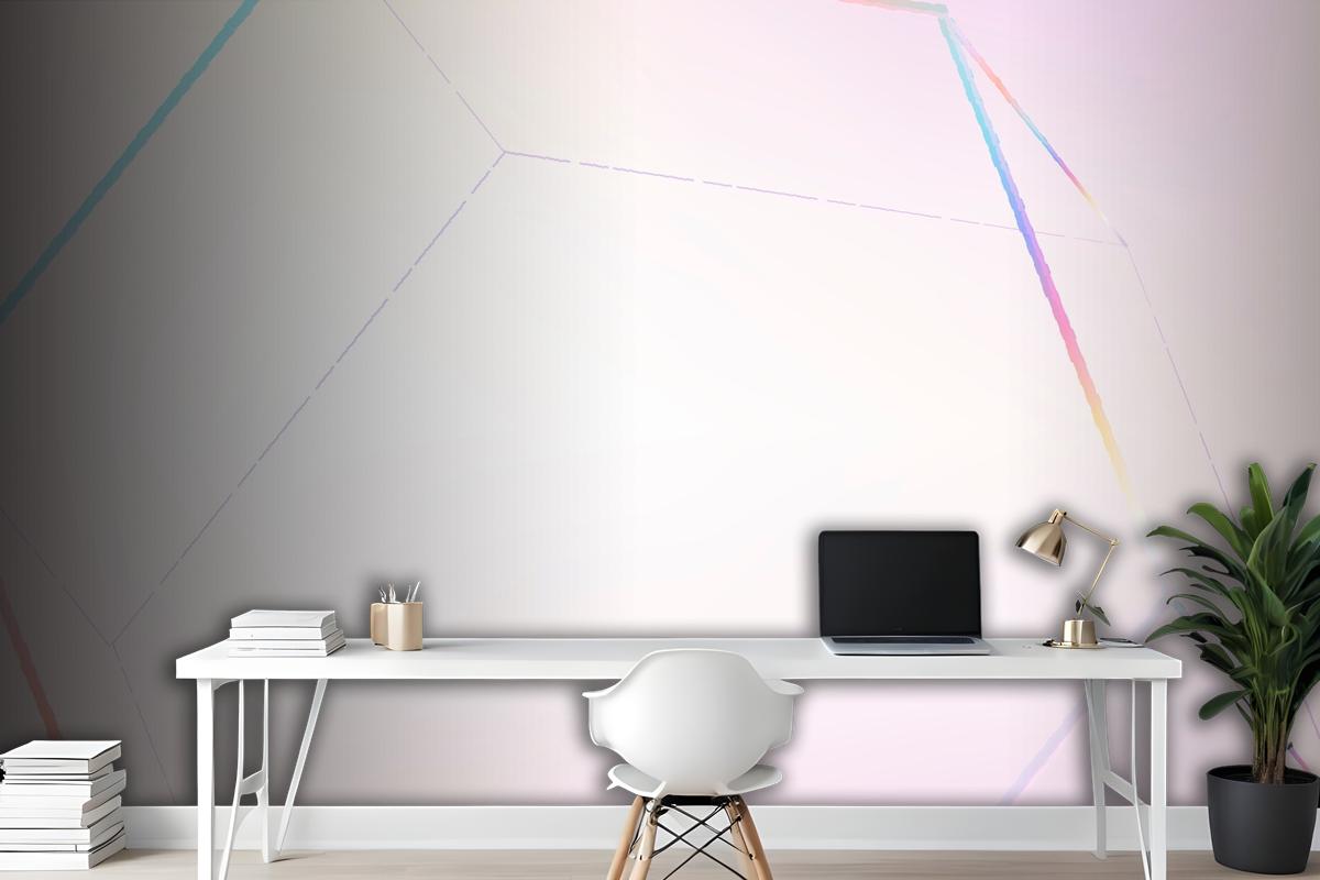 Pink Geometric Hexagonal Prism Office Wallpaper Mural