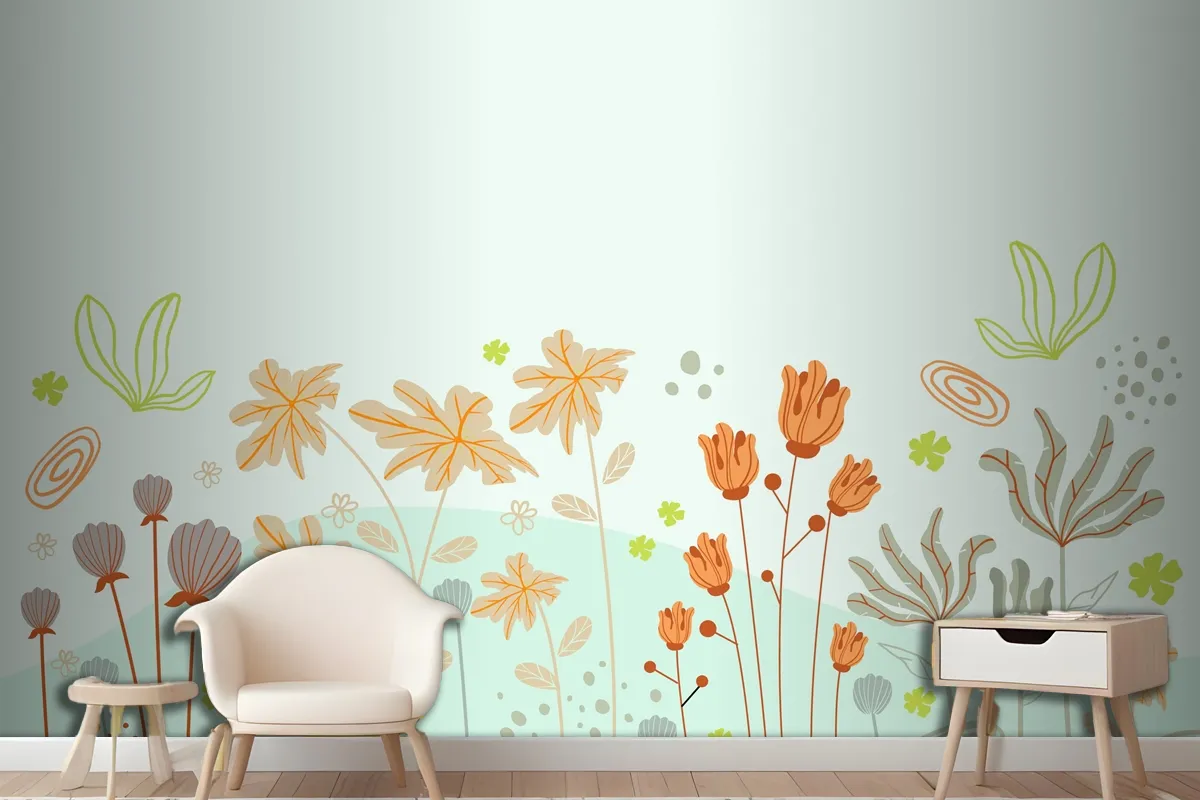 Beauiful And Creative Floral Wallpaper Mural