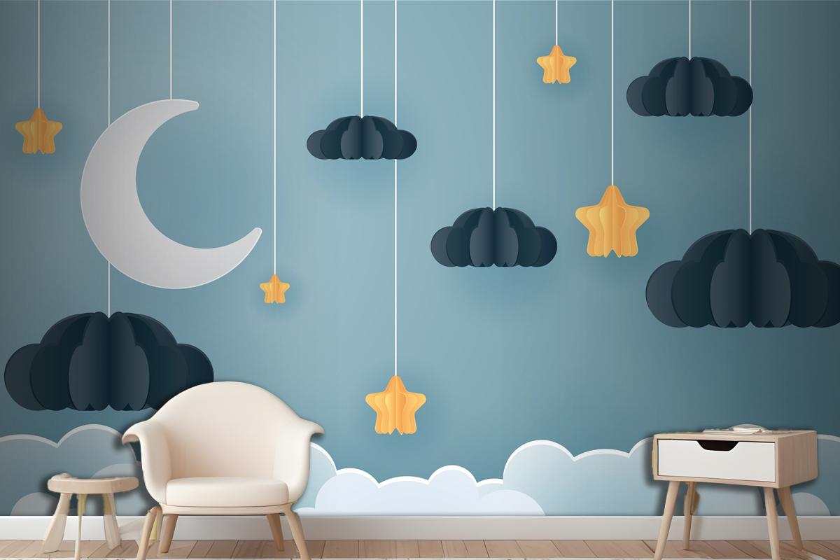 Family In The Moon And Star With The Night Wallpaper Mural