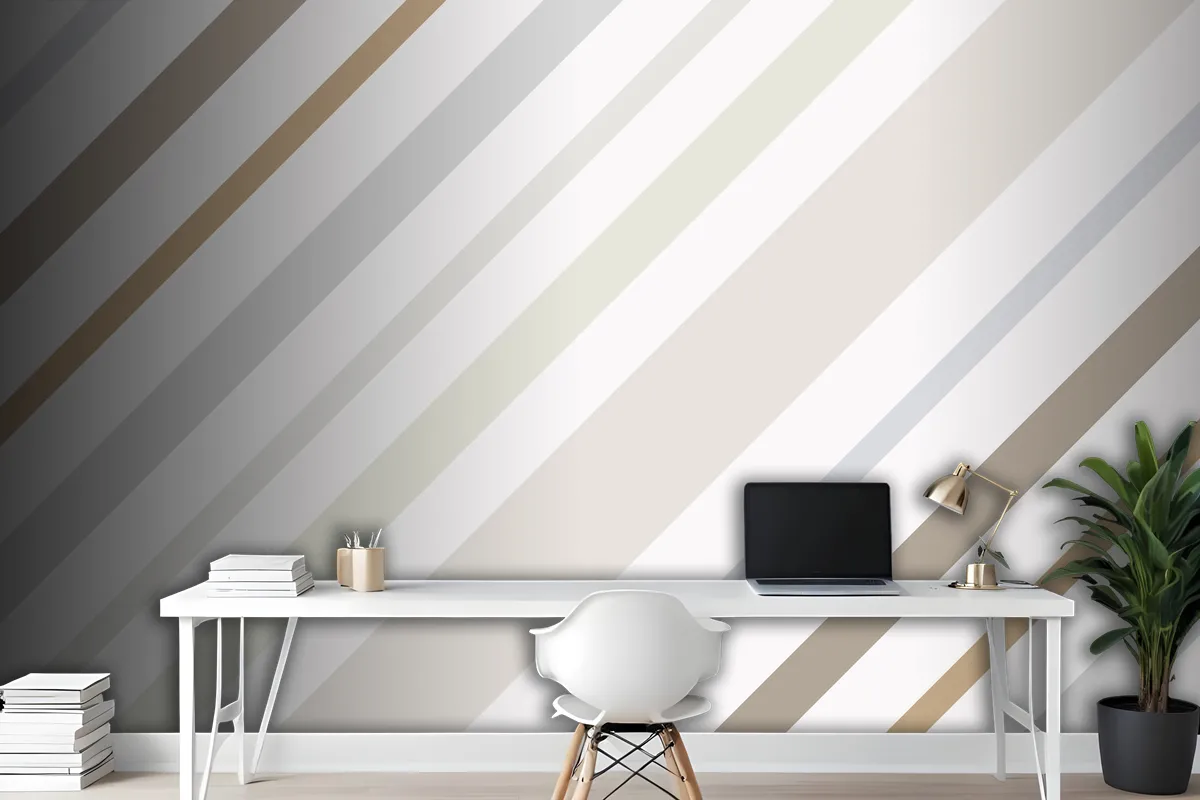 Cream Background Striped Pattern In Beige Aesthetic Design Wallpaper Mural