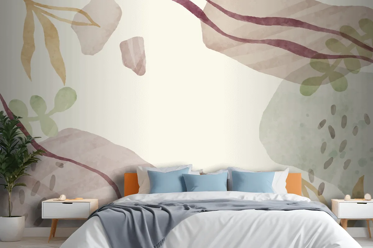 Watercolor Abstract Doodle Background Wallpaper Mural