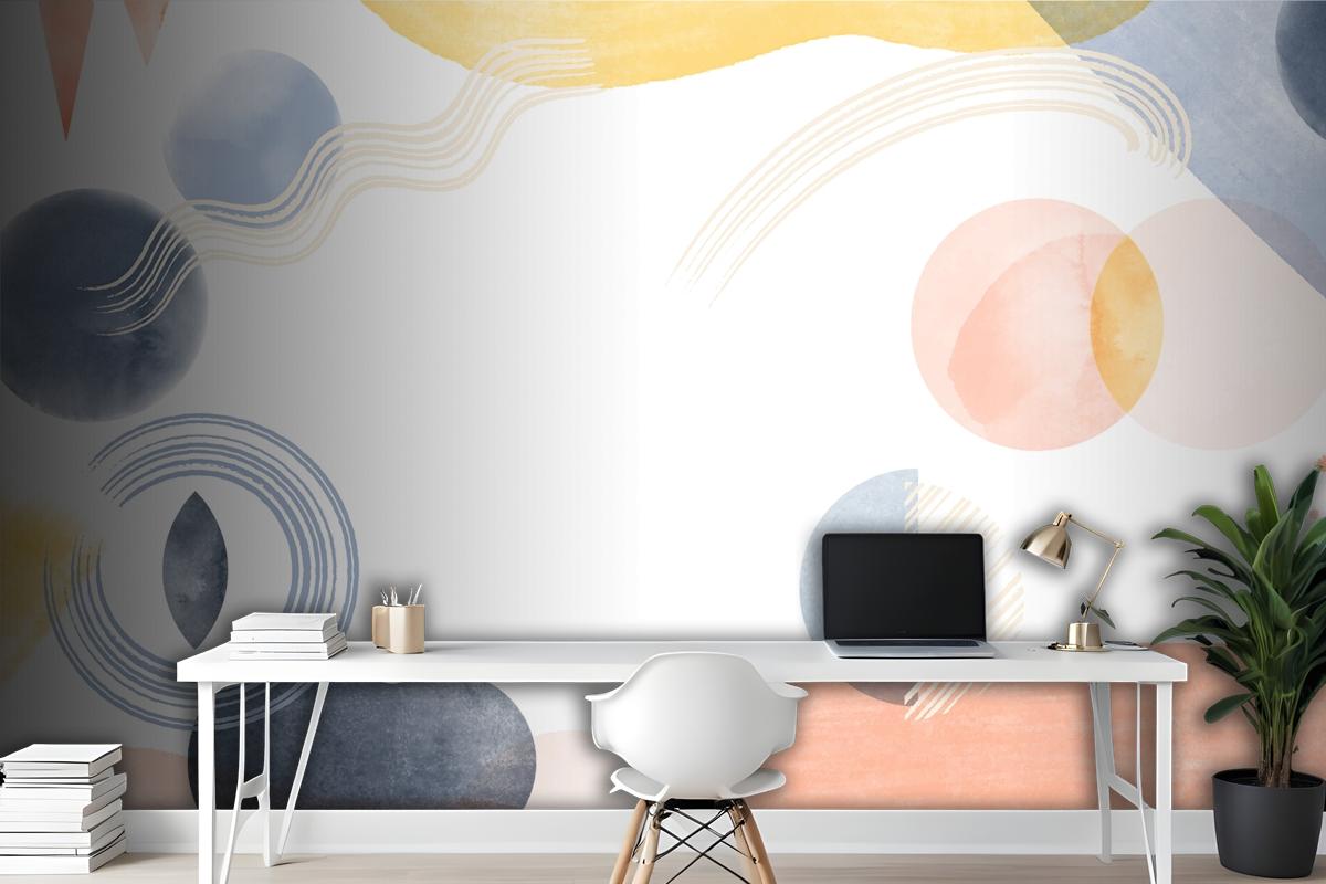 Watercolor Geometric Background Wallpaper Mural