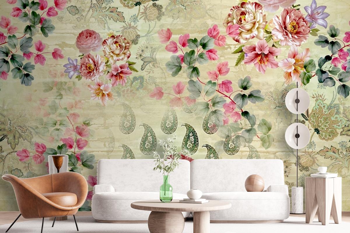 Beautiful Floral Pattern Wallpaper Mural