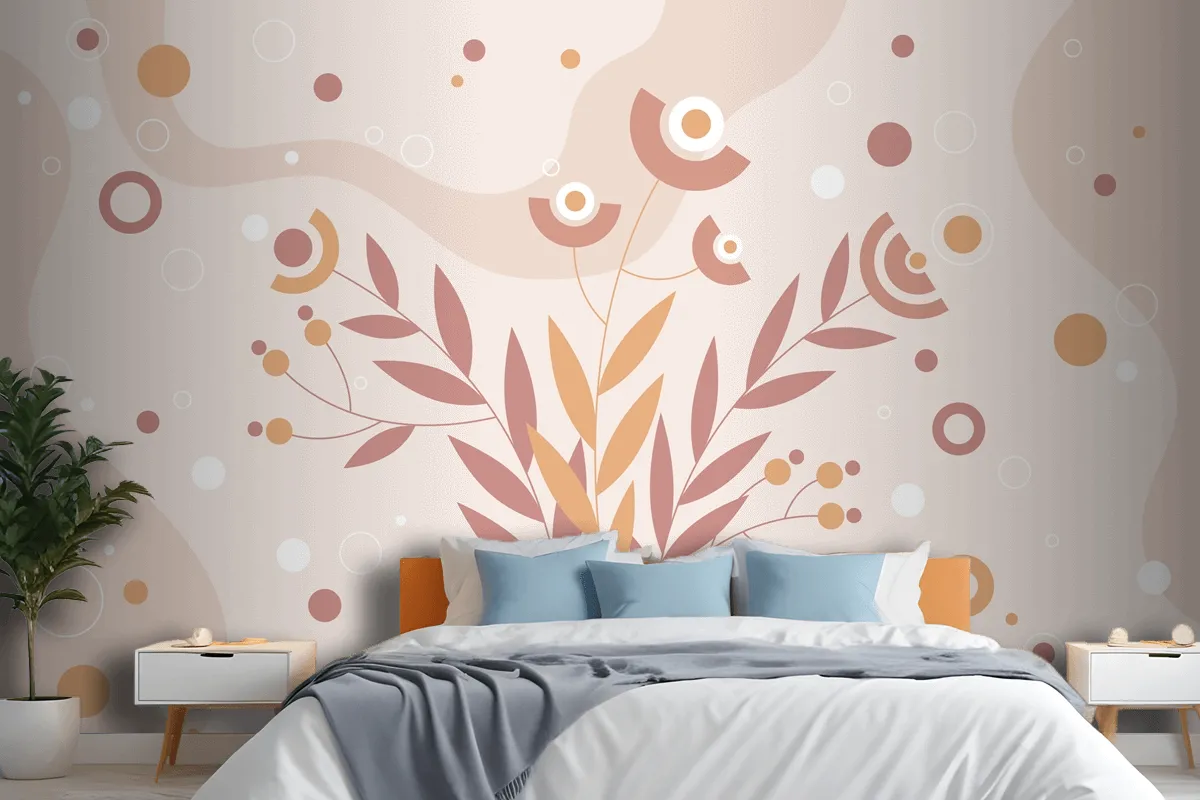 Hand Drawn Terracotta Background Wallpaper Mural