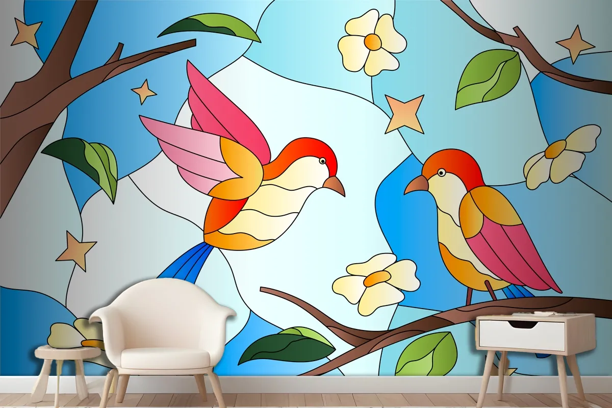 Gradient Stained Glass Background Wallpaper Mural