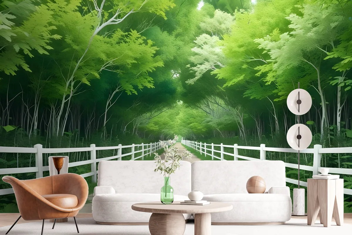 3D Look Photo Forest Landscape Wallpaper Mural