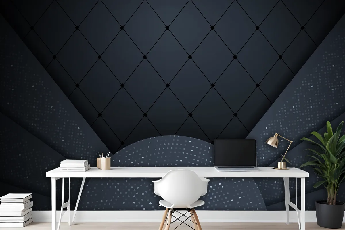 Abstract 3D Background With Black Paper Layers Graphic Design Element Wallpaper Mural