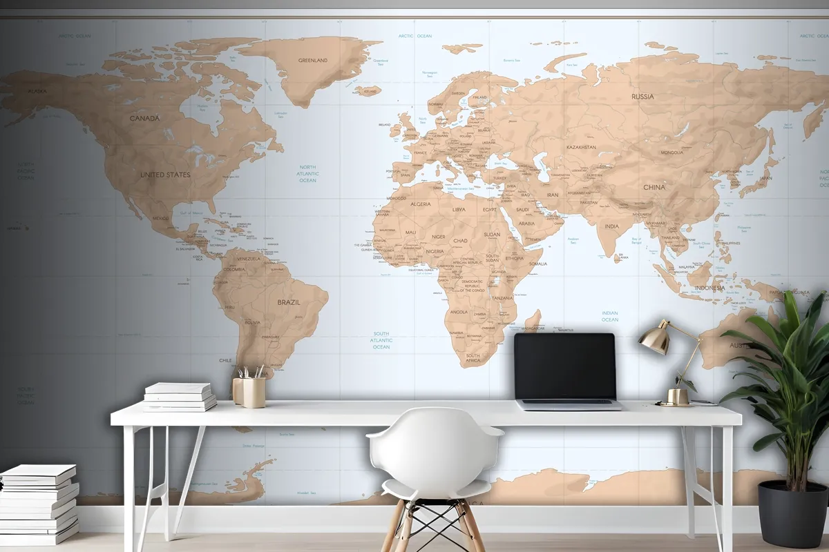 Vintage World Map Wallpaper Mural