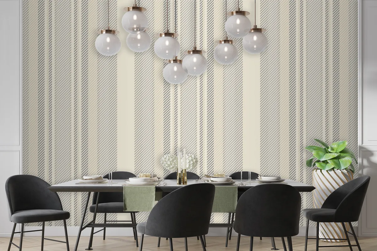 Trendy Striped Vintage Wallpaper Mural