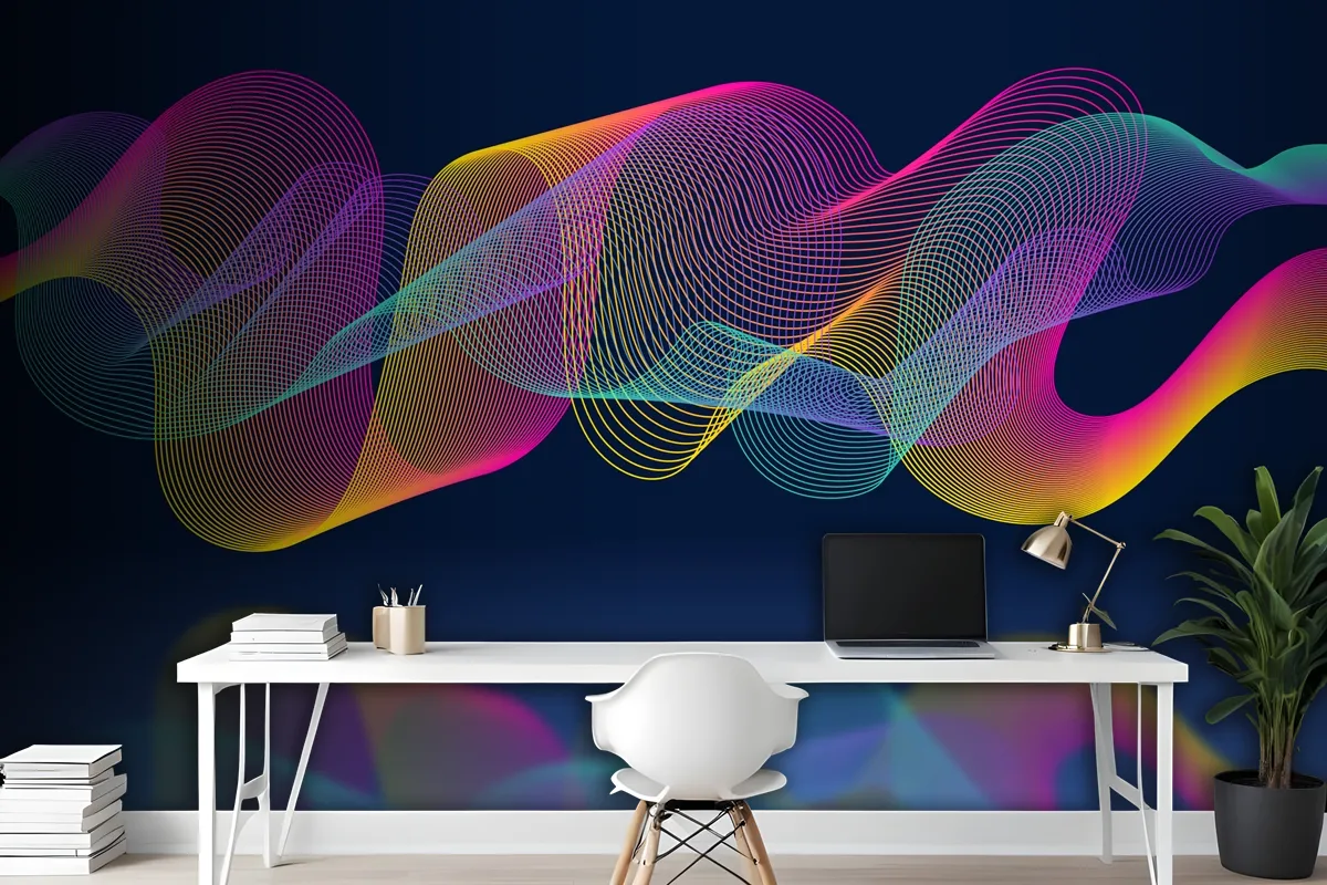 Colorful Equalizer Wave Wallpaper Mural 