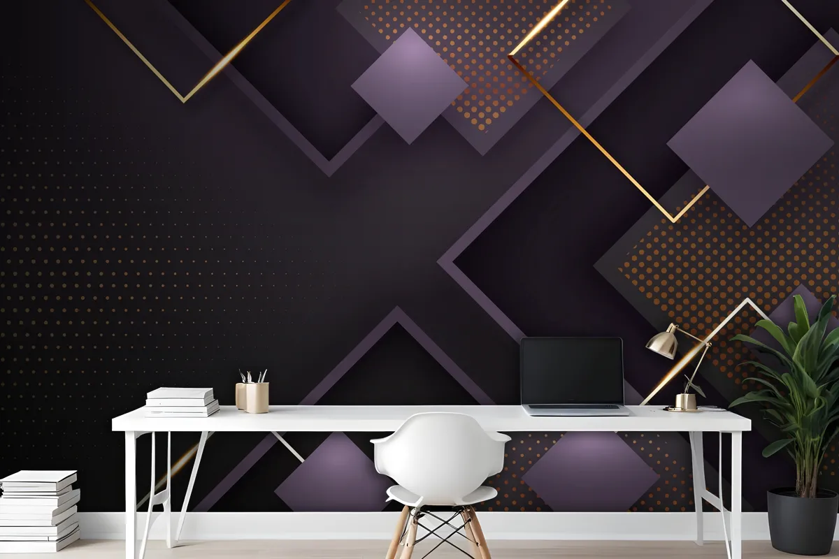 Realistic Elegant Geometric Shapes Background Wallpaper Mural