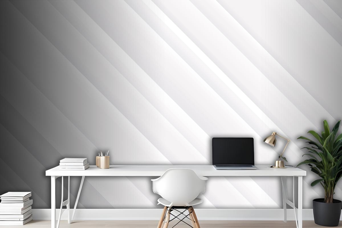 Oblique Lines White Elegant Background Wallpaper Mural